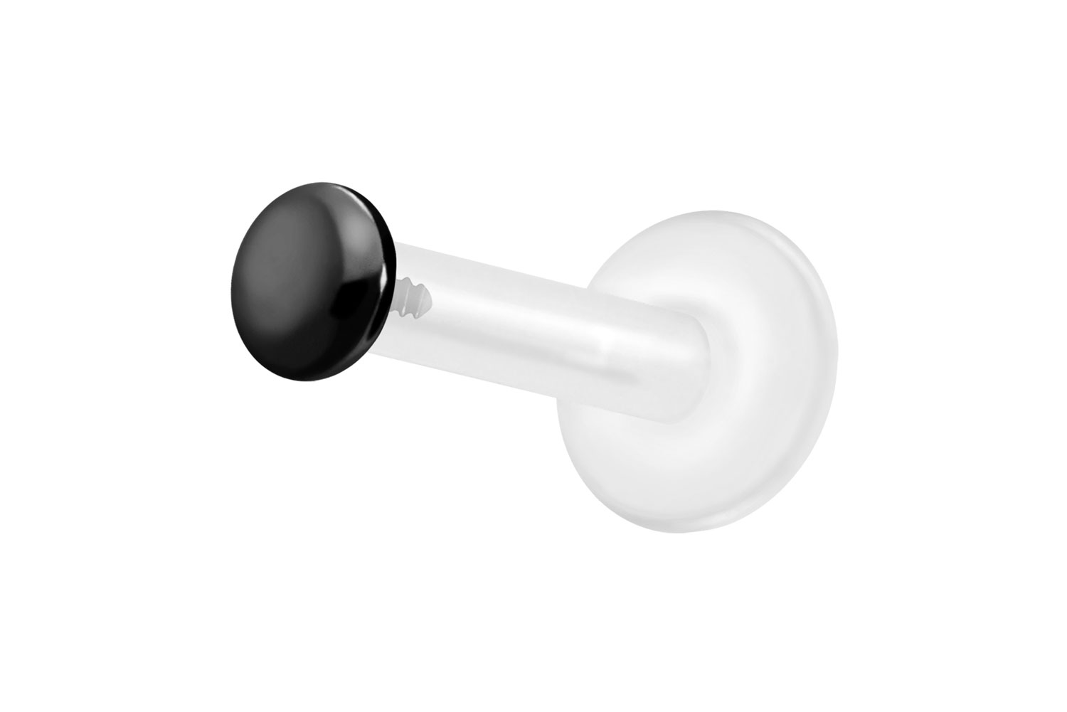PTFE Labret mit Innengewinde + Titan-Aufsatz FLACH